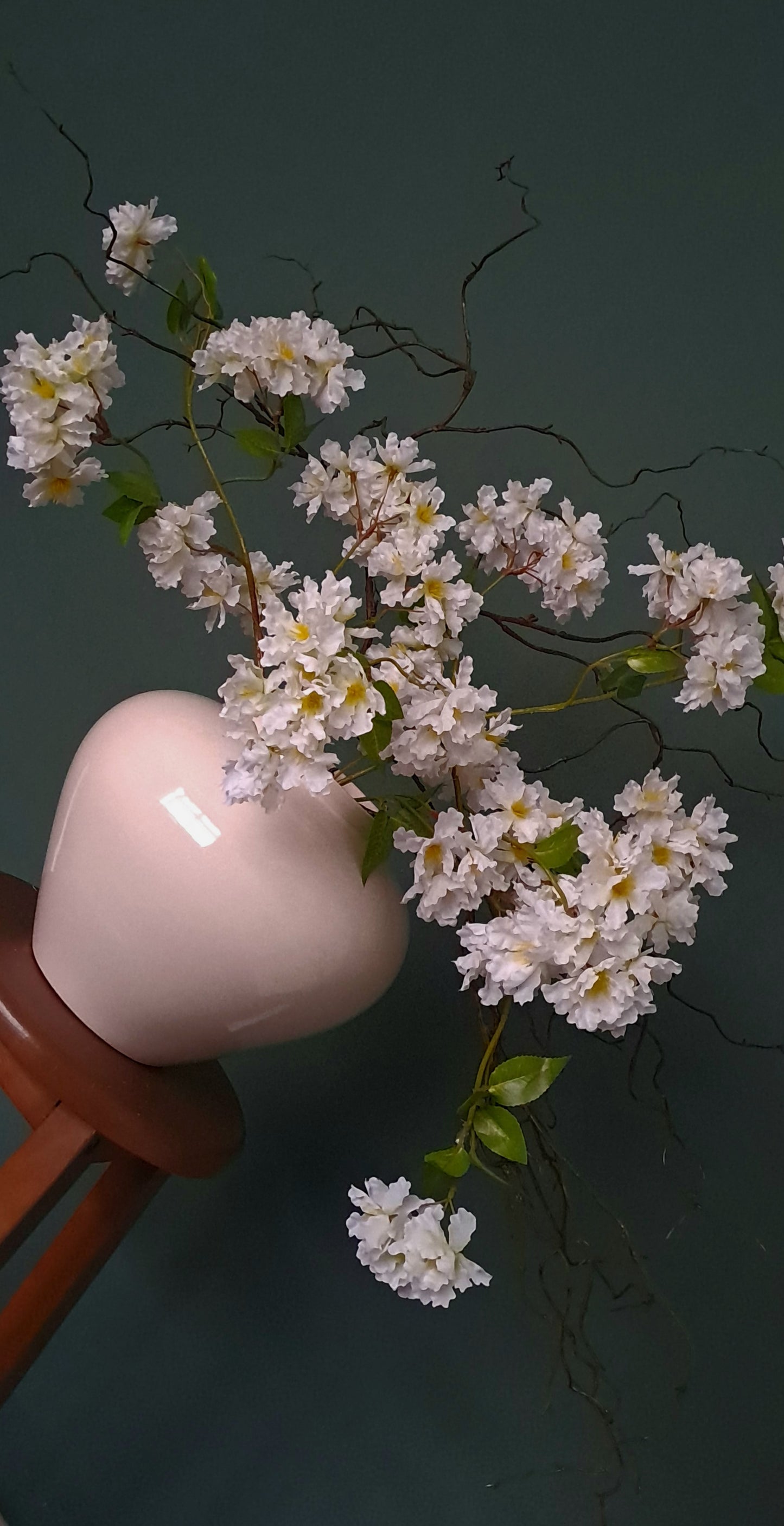 Fluffy blossom stem, Faux floral stems, artificial flowers, willow stems, branches for vase, flower arrangement, floral arrangement, flowers for large vase.